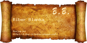 Biber Blanka névjegykártya
